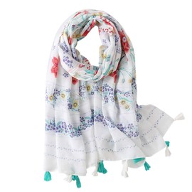 FAIRYGATE Scarf for Women UK Womens Scarf Scarfs Women Floral Print Design Large Flower Ladies Scarves Lightweight Clearance Wraps Sarong Shawl Shawls for Weddings 24230