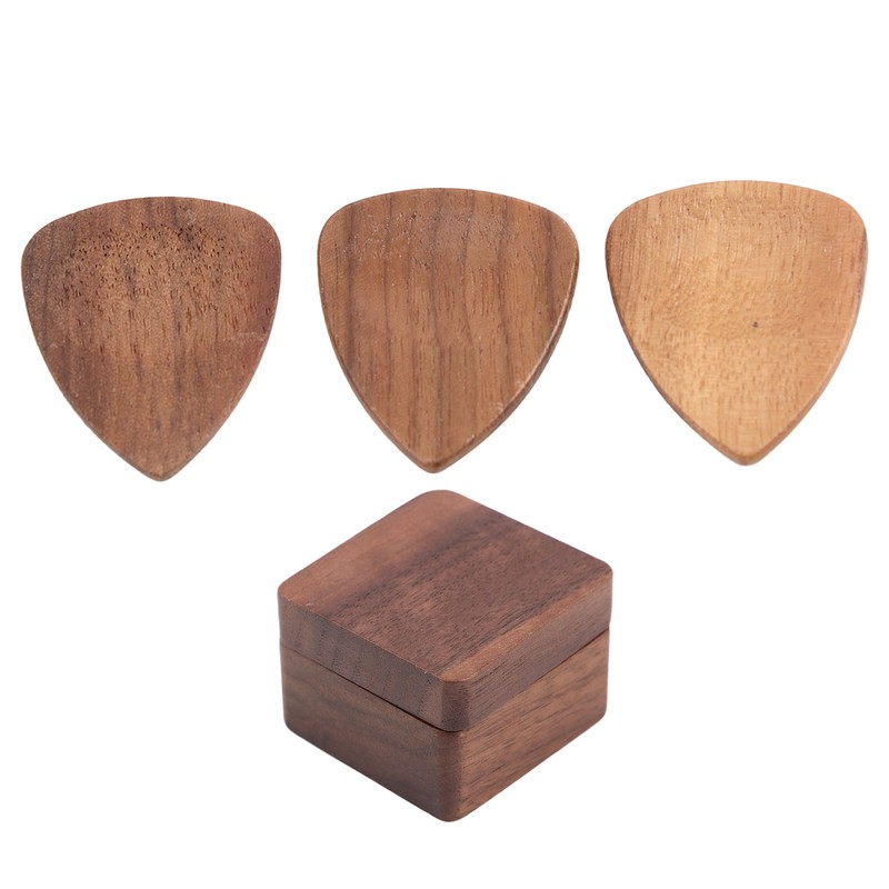 Wood Guitar Pick Holder Set 3 Pcs Wooden Guitar Picks