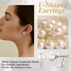 Suplight 8mm Pearl Earrings for Women 925 Sterling Silver Non