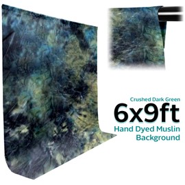 Julius Studio 6 X 9 Ft Crushed Dark Green Hand Dyed Muslin Backdrop Background Screen for Photo Video Studio, LIQ123-JSAG
