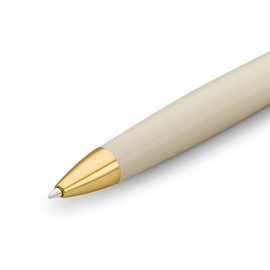 Kaweco STUDENT Ball Pen 20's Jazz I Retractable Ballpoint Pen in Classic Design with Standard G2 Refills I Acrylic Ball Pen 13cm in Brown & Creme with Golden Details