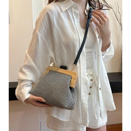 Straw Beach Bags For Women Summer Straw Cross-body Bag Raffia Handbag Pearls Purses Shoulder Bag Shell Shaped Bag 2024, A-black