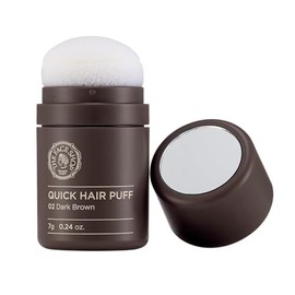 The Face Shop Quick Hair Puff - Polvo Capilar Coreano en Puff | Cubre Canas y Raíz (Retoque) | Disimula Zonas Despobladas y Aumenta la Densidad | Aplicación Rápida Café Oscuro
