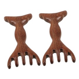 VICASKY 2Pcs Wooden Massage Comb Dual Ended Scalp Massager for Deep Relaxation and Meridian Therapy Portable Wooden Facial Tool for Home Office and Travel Use