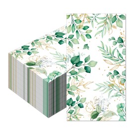 40 servilletas de papel florales de acuarela, servilletas florales para invitados, toallas de mano desechables de flores silvestres, papel decorativo para baño, boda, fiesta de cumpleaños, verde