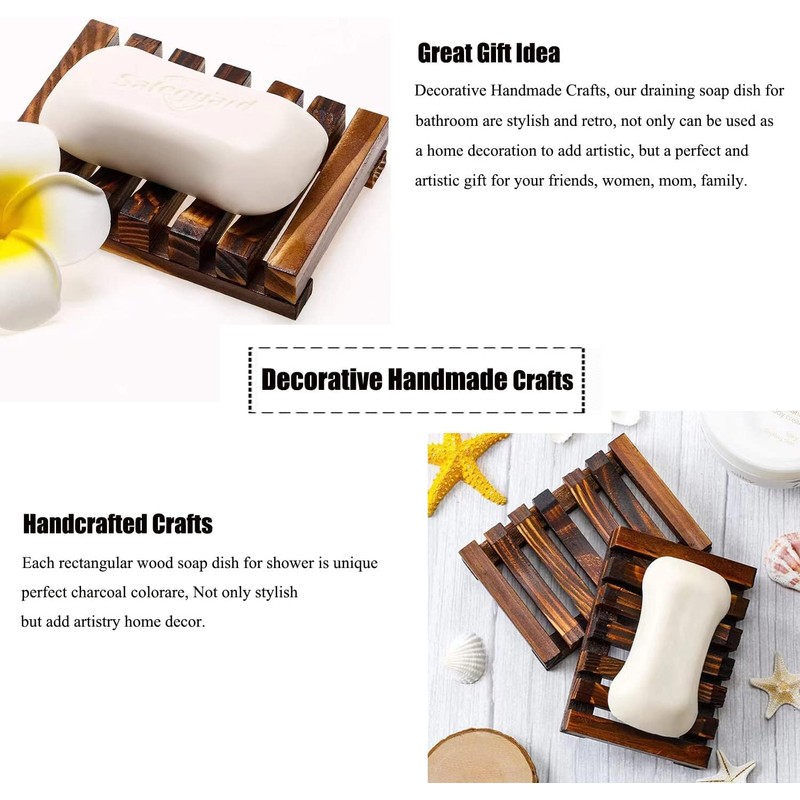 Kandid Bamboo Soap Dish - Single Pack with Drip Holes