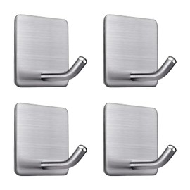 votuyet 4Pcs Silver Heavy Duty Adhesive Hooks,which can be Used for Hanging Towels, Keys, Small Bags or Other Light Items in The Bathroom, Kitchen or entryway.