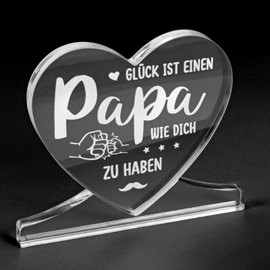 Dad Gift, Dad Gift from Daughter Son, Heart-Shaped Acrylic Plaque Decoration, Dad Gift Birthday, Father's Day Gifts, Birthday Gift for Dad, Best Dad Birthday, Father's Day Gifts