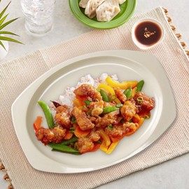 TrueCraftware- 15" x 10-5/8" Rectangular Platter Tan Color Melamine Set of 12- Reusable Plates Kitchen Plates Dinnerware Serving Platter Dishes Dishwasher Safe Break-Resistant for Home Kitchen