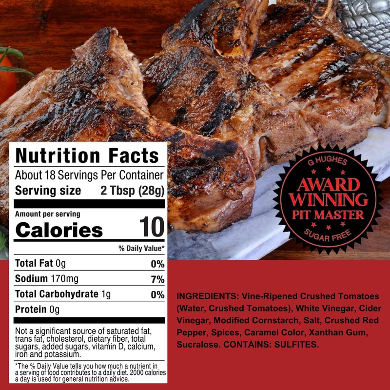 G Hughes Sugar Free, Sweet Heat Carolina BBQ Sauce -