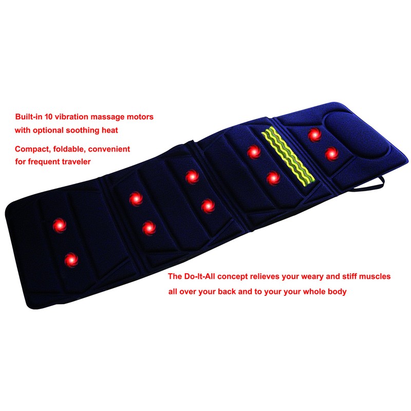 Carepeutic Targeted Zone Deluxe Vibration Massage Mat with Heat Therapy,