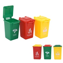 AITING - Bote de basura de juguete para niños, vehículos de empuje para camiones de basura ABS mini cubeta de basura para vehículos en la acera