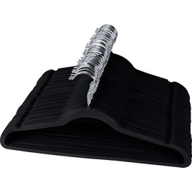 Utopia Home Premium Non-Slip Velvet Hangers - Heavy Duty - Coat Hangers - Pant Hangers (Bulk Pack of 150, Black)