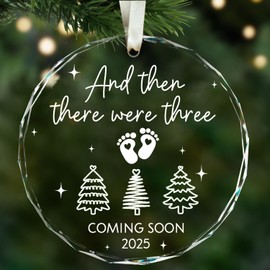 Glass Ornament - Pregnancy Announcement for Husband, Wife, Family - Gender Reveal Gift, Mom to Be, New Parents