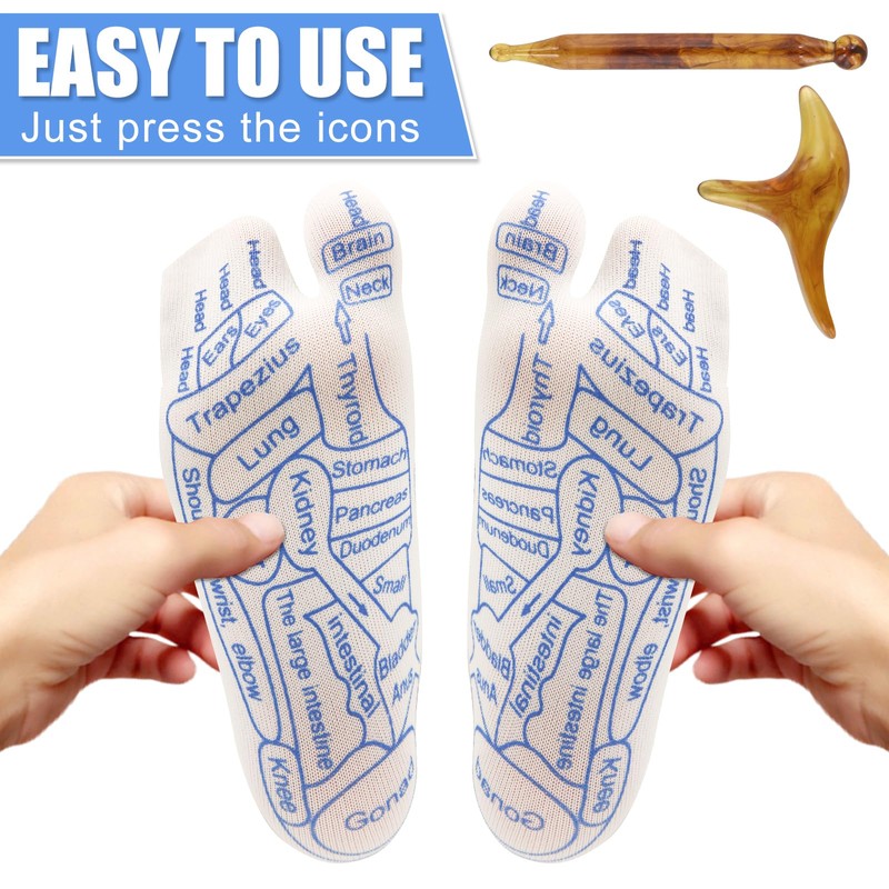 PEUTIER Foot Massage Socks with 2 Massage Tool, Pressure Point