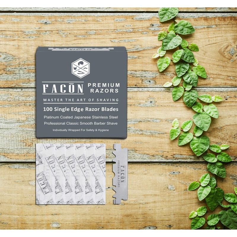 100 Facón Platinum Japanese Stainless Steel Single Edge Razor Blades for