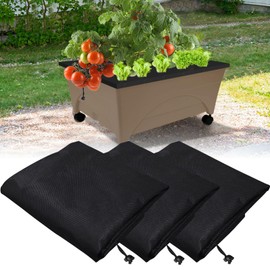 pdpdoc 3 Pack City Pickers Mulch Cover, 20" x 24" City Pickers Replacement Covers, Raised Bed Grow Box Mulch Cover with Drawstring, Lightweight & Easy to Store, Black