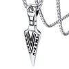 FaithHeart Viking Spear Head Pendant Necklace for Men, Stainless Steel
