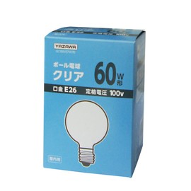 Yazawa Corporation GC100V57W70 Ball Bulb, 60 W Shape, Diameter 2.8 inches (70 mm), Clear