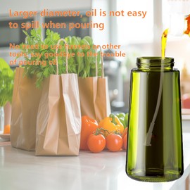 whiture Olive Oil Dispenser, Oil Dispenser For Kitchen, 2 In 1 Oil Dispenser And Oil Sprayer, 470ml Glass Spray Oil Bottle - Kitchen Gadgets (Green)
