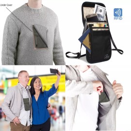 yellowprice Travel Wallet Organiser with RFID Nylon Neck Bag Passport Holder for Women & Men