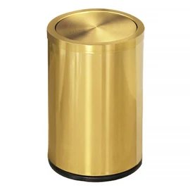 2.4 Gallon Brushed Gold Bathroom Trash Can with Swing Lid,Stainess Steel Garbage Can Wastebaskets for Kitchen Home Office Bedroom Using