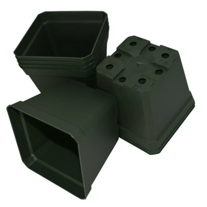 Dillen 3.875 inch Square Green Firm Nursery Pots - SET