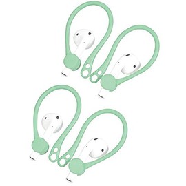 Rayker[Anti-Slip Earhook Replacement for Airpods, Silicone Ear Loop Ear Hooks Anti-Lost Keep Airpods in Ear, Design for Airpod Outdoors, 2 Pairs, Green