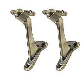 ZAUYX 2 Pack 3 Inch Hand Rail Bracket Brushed Antique Brass Stair Brackets Heavy Duty Handrail Brackets for Stairways Handrail Staircase Bracket