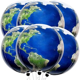 KatchOn, World Balloons for Earth Day Set - Large 22 Inch, Pack Of 6 | Earth Balloons for Earth Day Decorations | Earth Day Balloons for Travel Themed Party Decorations | Around The World Balloons