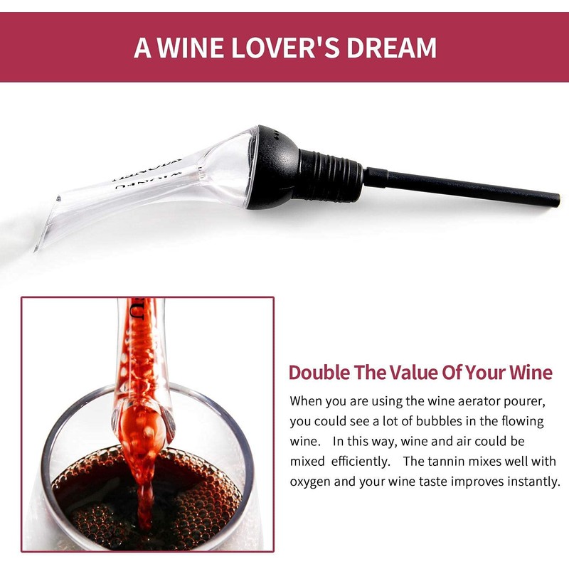 Wine Aerator Pourer,Aerating Pourer and Decanter Spout,Red Wine Aerators for