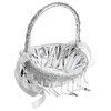 Wedding Flower Girl Basket Silver Hand Flower Basket Romantic Rhinestone