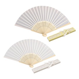 TYGFRT 2 Pieces Folding Hand Fan, Hand Folding Fan, Manual Fan, Chinese Fan, Fabric Handheld Fan, Wooden Folding Fan, Fabric Handheld Fan, Chinese Bamboo Crafts, Chinese Folding Fan