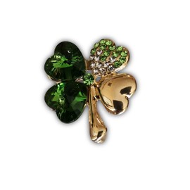 Eillwin Green Four-leaf clover Cute Brooch Pin for Love & Luck & Protection