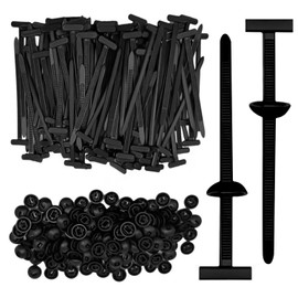 Nylon Universal Cable Tie Buckle, Heavy Duty Zip Ties (with Pin & Button), UV Resistant Black Zipties for Car Daily Repair (100)