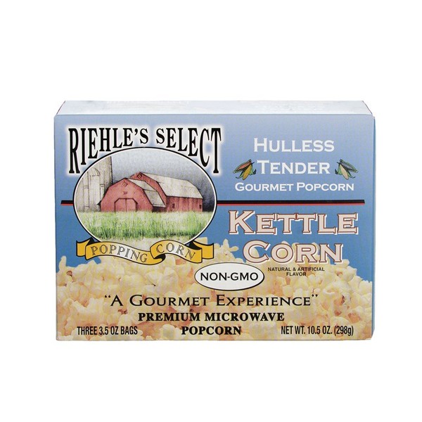 Riehle's Select Popcorn Hulless Kettle Microwave Popcorn - 12 Boxes (36 Packs)