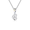 KunBead Jewelry Children's Initial Necklace Letter C Pendant Mother Daughter