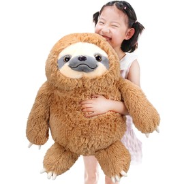 Winsterch Large Sloth Stuffed Animal,Kids Fluffy Stuffed Sloth Teddy Bear Birthday, Big Plush Sloth Gifts for Boys and Girls Sloth Toy (20 Inches, Brown)