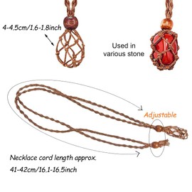 Colrid Pack of 4 Empty Stone Holder Crystal Stone Holder, Quartz Crystal Stone Necklace Cord, Crystal Necklace Holder, for Crystals, Stone Necklace Cord, DIY Jewellery, 90 cm (Black), Wax rope