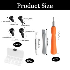 Doorbell Replacement Screws and Screwdriver Kit, with 40 Screws, Ring-Shaped Video Doorbell Screwdriver, Suitable for Video Doorbell, Video Doorbell 2, Pro and Elite