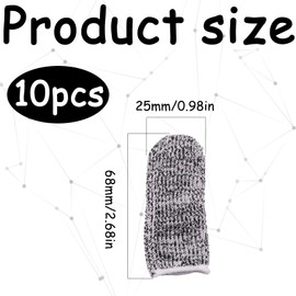 Pack of 10 Cut Resistant Finger Cots, Finger Protection, Finger Cots Cut Resistant, Reusable Thumb Protection, Finger Protection for Injury, Fingertip Protection for Work, Kitchen, Garden, Sculpture