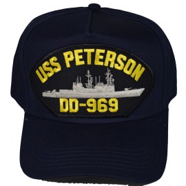 HNP USS PETERSON DD-969 SHIP HAT - NAVY BLUE - Veteran Owned Business