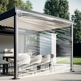 Wovnet 10x10ft Clear Vinyl Tarp for Patio 20 Mil PVC Tarp Waterproof Plastic Vinyl Curtain Transparent Patio Enclosure for Window Sheets, Garden, Camping, Outdoor Tent Cover, Porch Canopy