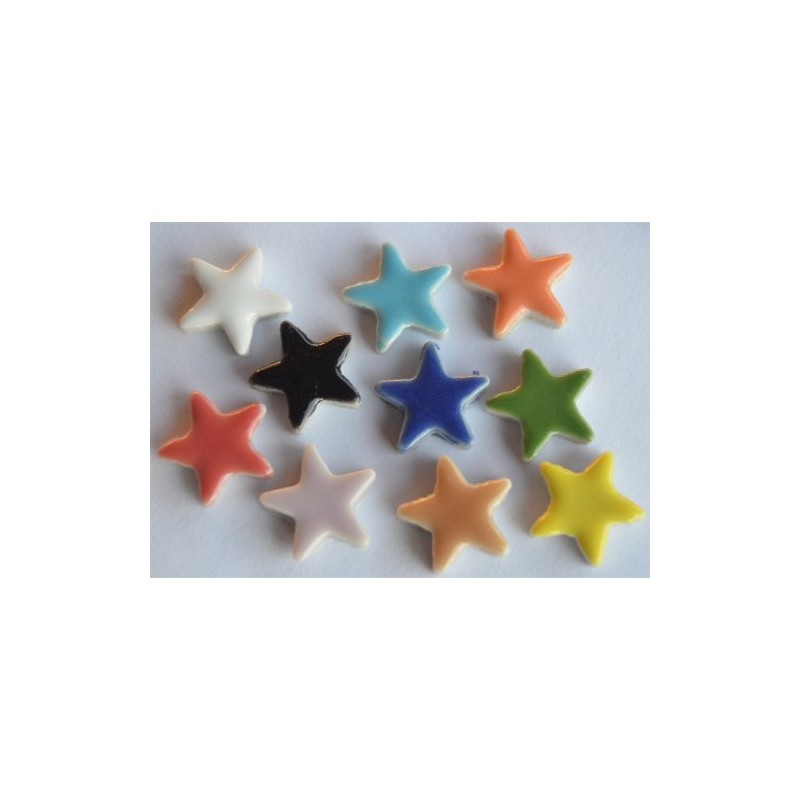 Ceramic Mosaic Star 15 mm 7 g Pack of 10