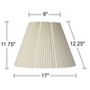 Eggshell Pleated Large Empire Lamp Shade 9" Top x 17"