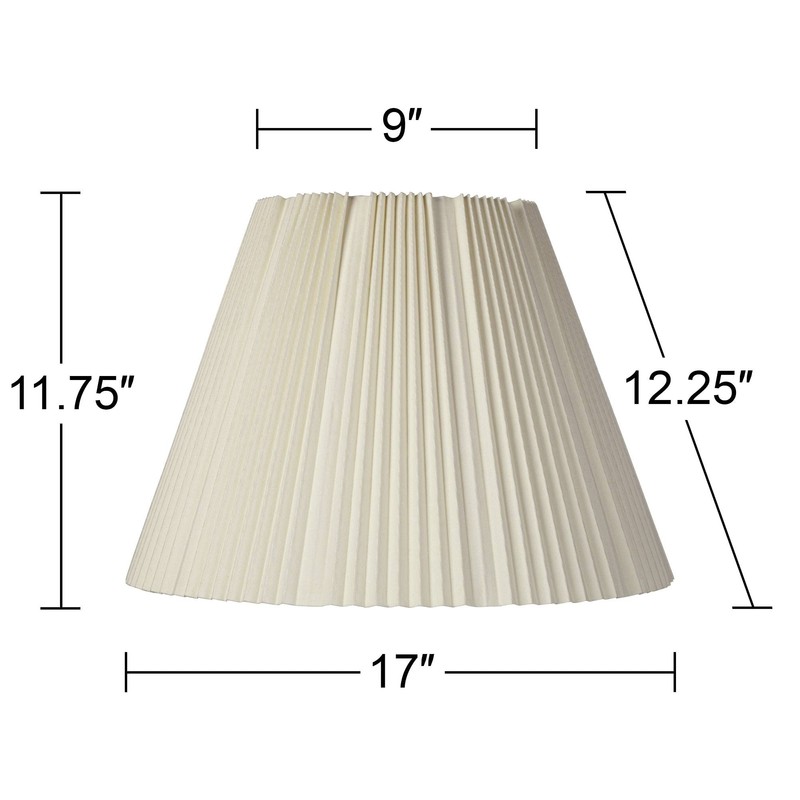 Eggshell Pleated Large Empire Lamp Shade 9" Top x 17"