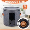 Suzile 4 Pcs Hat Boxes Oversized Round Cowboy Hat Storage