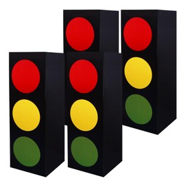 Youdaju 4Pcs Large Traffic Light Favor Boxes 17inch Stereoscopic Transportation Boxes Large Traffic Light Party Boxes Traffic Light Style Box Centerpieces Traffic Light Table Topper
