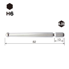 Vessel SM16BP60 Ball Point Bit, Opposite Side 0.2 x 3.2 inches (6 x 82 mm), 1 Piece