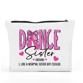 FBCCZEY Dance Makeup Bag, dance sister gifts, Funny Dancer Gifts for Girls, Dance Cosmetic Bags for Dancers, Dance Teacher Gifts, Dance Sister Noun Makeup Pouch, Christmas Birthday Gifts for Dancer